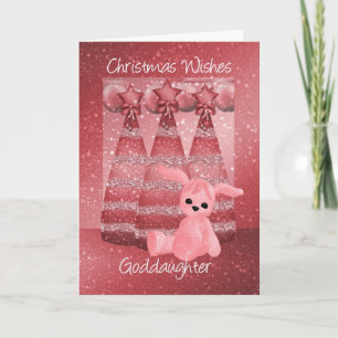 Goddaughter Sparkle Christmas Greeting Card Dusky