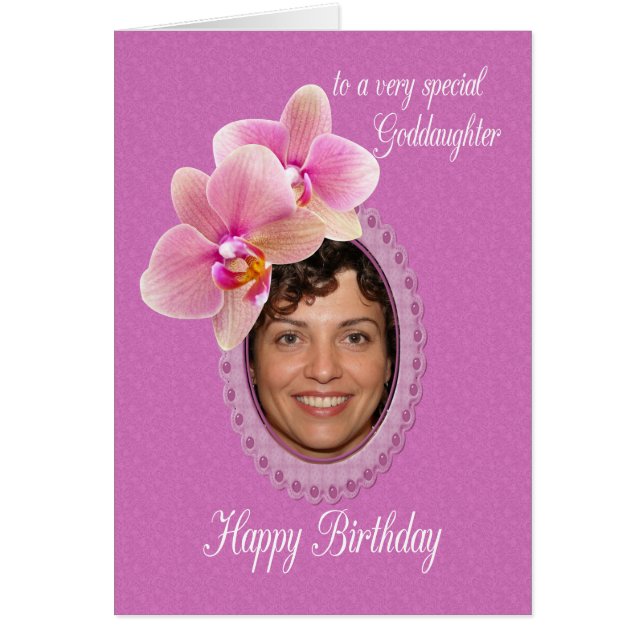Goddaughter Special Birthday Wishes Orchids (Front)