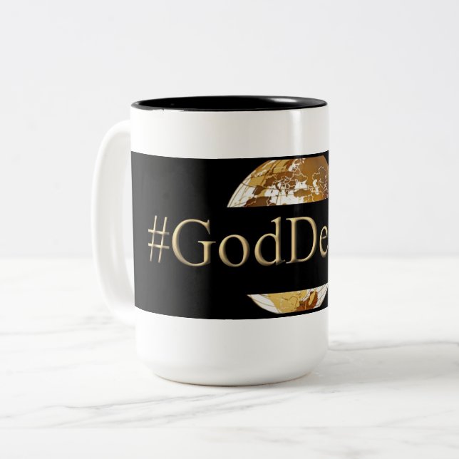 #GODDEEPER (TM) Black 15 oz  Two-Tone Mug (Front Left)