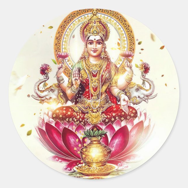 GODDES LAKSHMI 04SEP 2014.jpg Classic Round Sticker (Front)