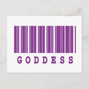 goddess barcode design postcard