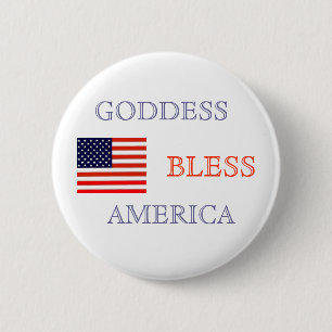 GODDESS BLESS AMERICA 2 INCH ROUND BUTTON