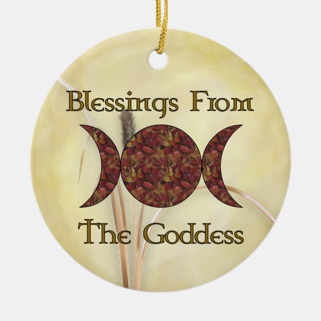 Goddess Blessings Ceramic Ornament (Front)