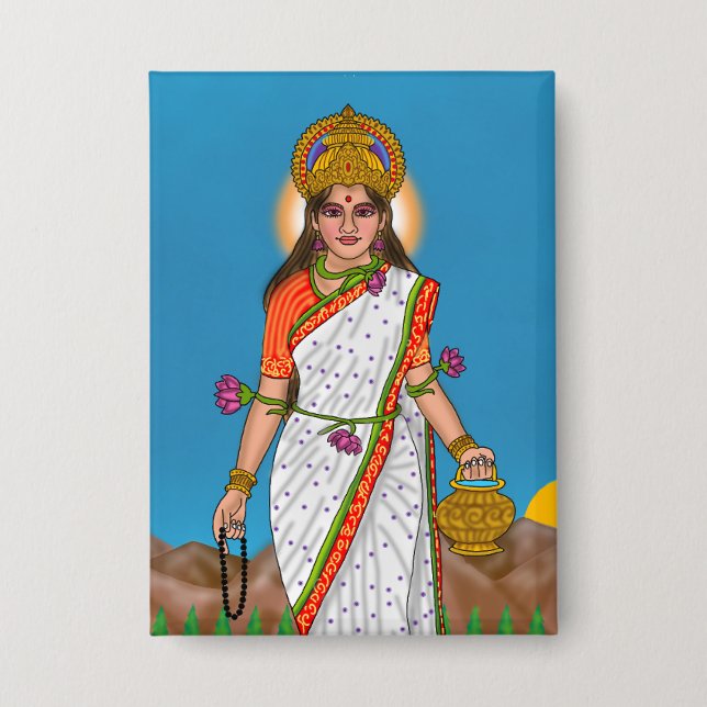 Goddess Brahmacharini Button (Front)