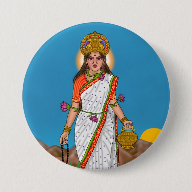 Goddess Brahmacharini Button (Front)