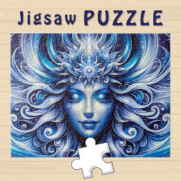 Goddess Celestial Blue Head January -  Jigsaw Puzzle