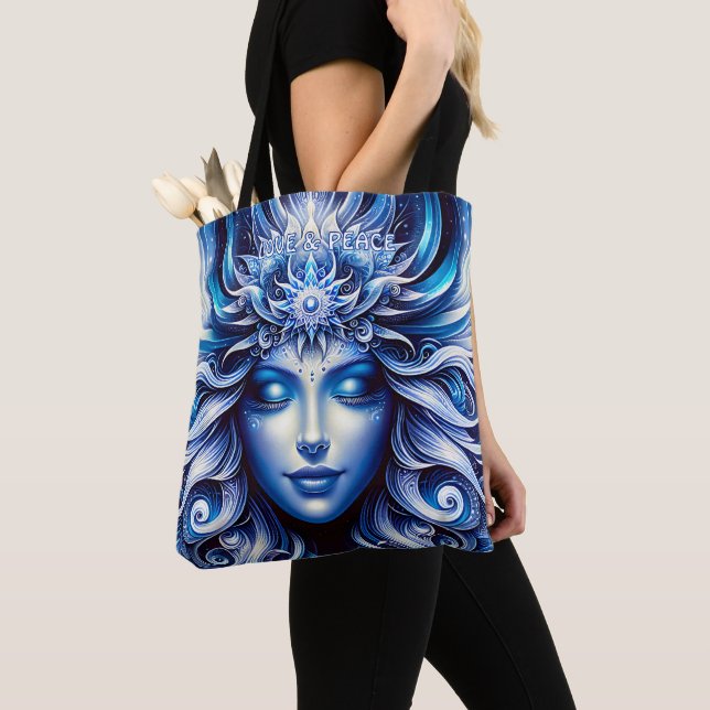 Goddess Celestial Blue Head January -   Tote Bag (Close Up)