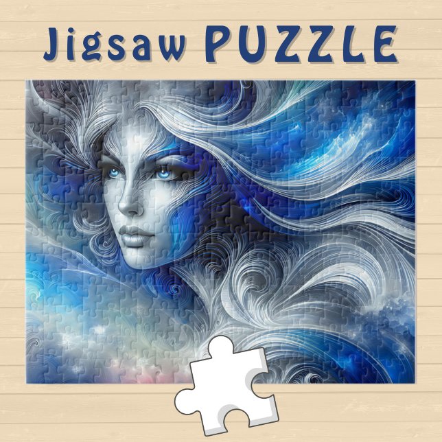 Goddess Celestial White Blue Head February -  Jigsaw Puzzle (Creator Uploaded)