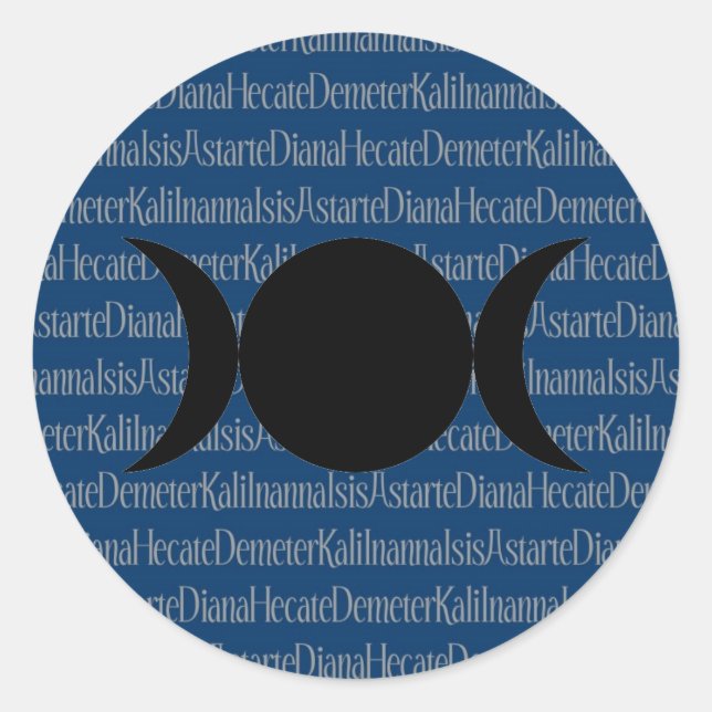 Goddess Chant (blue) Classic Round Sticker (Front)