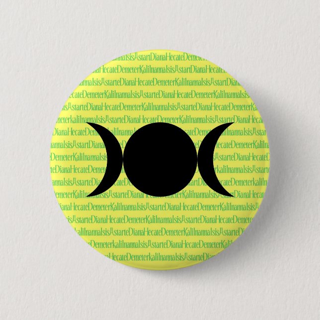 Goddess Chant (yellow) 2 Inch Round Button (Front)