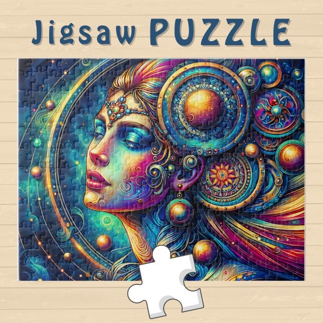 Goddess Colourful Head round Jewellery March -  Jigsaw Puzzle (Creator Uploaded)