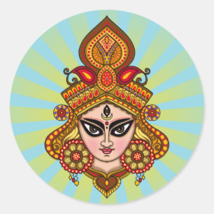 Goddess Durga Face Sticker