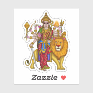 Goddess Durga Glossy Waterproof Sticker