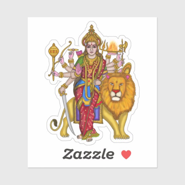 Goddess Durga Glossy Waterproof Sticker (Sheet)