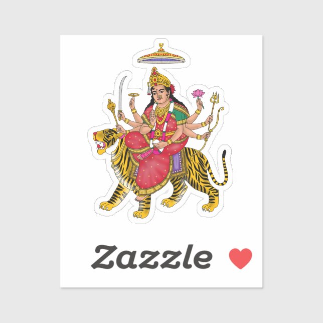 Goddess Durga Sticker (Feuille)