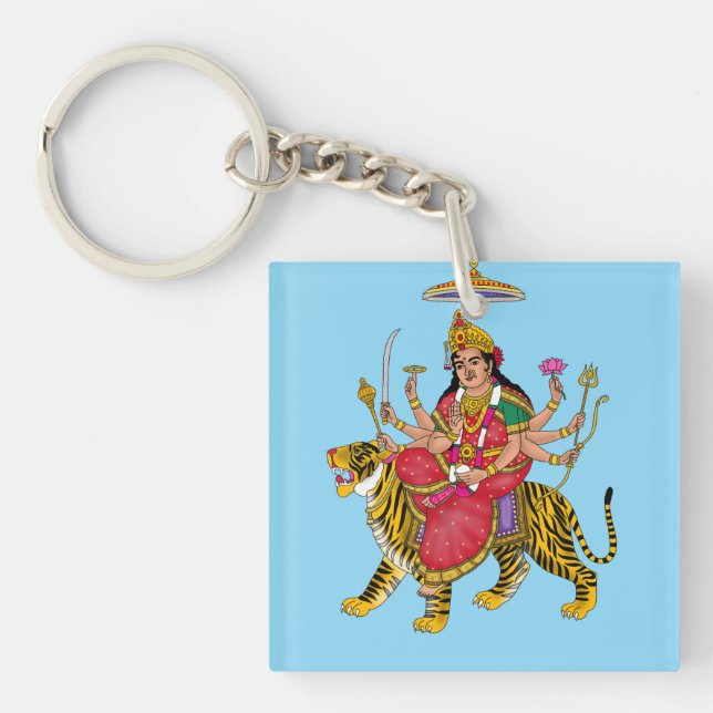 Goddess Durga T-Shirt Keychain (Front)