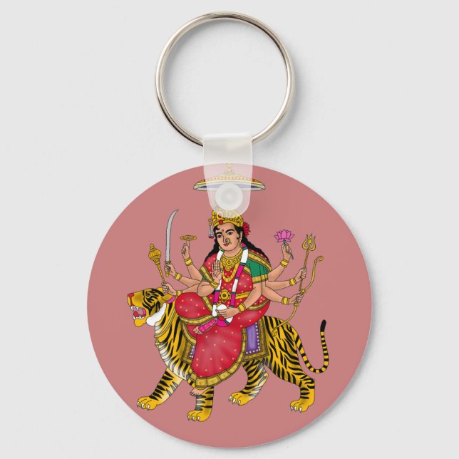 Goddess Durga T-Shirt Keychain (Front)