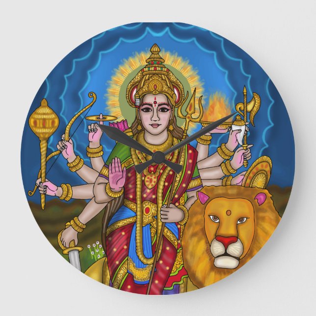 Goddess Durga Wall Clock (Front)