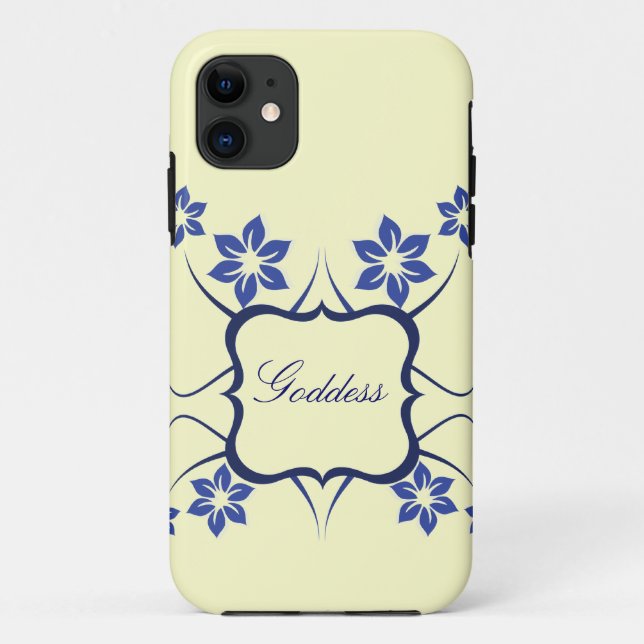 Goddess Floral CM iPhone 5 BT ID Case, Blue Case-Mate iPhone Case (Back)