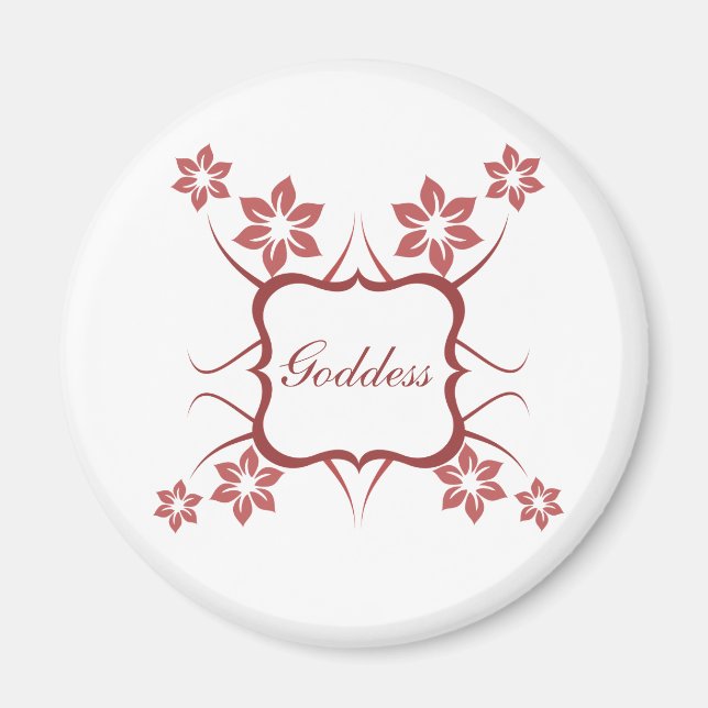 Goddess Floral Magnet, Brick Red Magnet (Front)