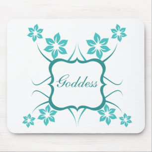 Goddess Floral Mousepad, Turquoise Mouse Pad