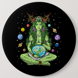 Goddess Gaia 6 Inch Round Button