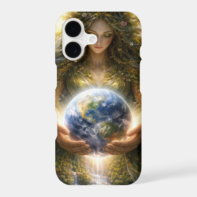 Goddess Gaia Gently Holding Planet Earth (Verso)