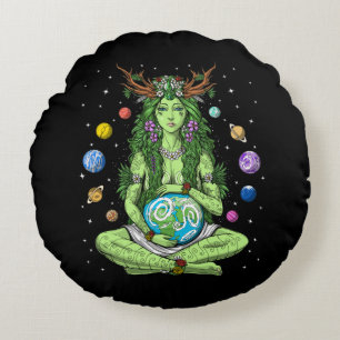 Goddess Gaia Round Pillow