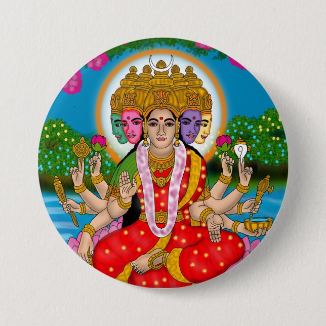 Goddess Gayatri Button (Front)