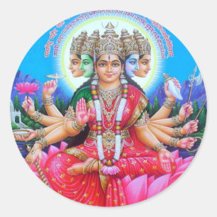 Goddess Gayatri Devi Classic Round Sticker