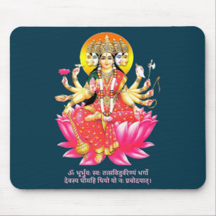 Goddess Gayatri Devi Hindu Deity Gayatri Mantra Mouse Pad