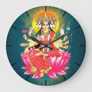 Goddess Gayatri Devi Hindu Deity Large Clock