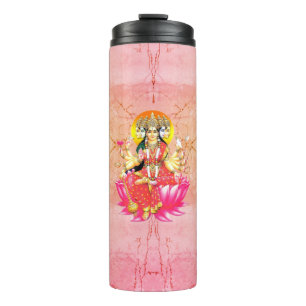 Goddess Gayatri Devi on Lotus Hindu Deity Thermal Tumbler