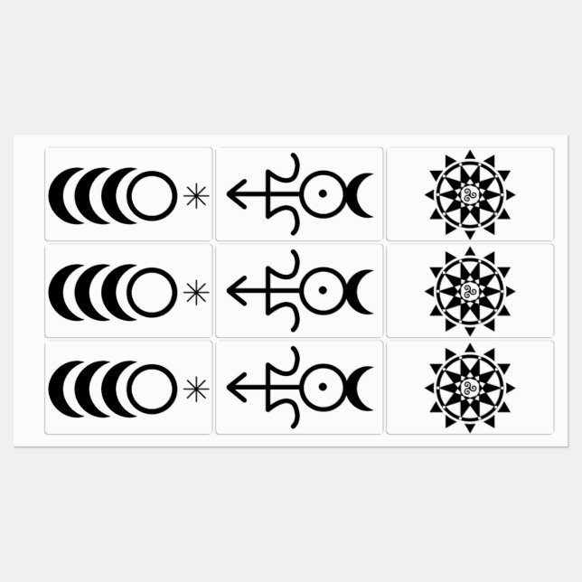 Goddess, God, and Temple labels (Sheet)