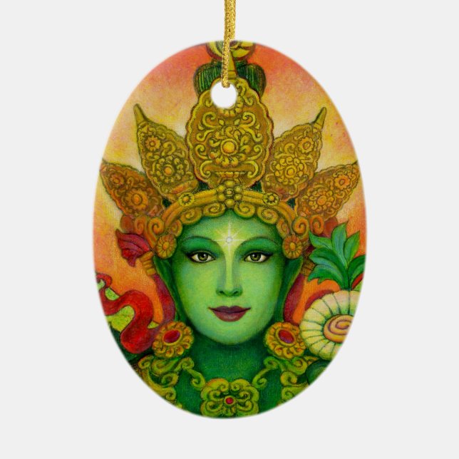 Goddess Green Tara's Face Ornament (Front)