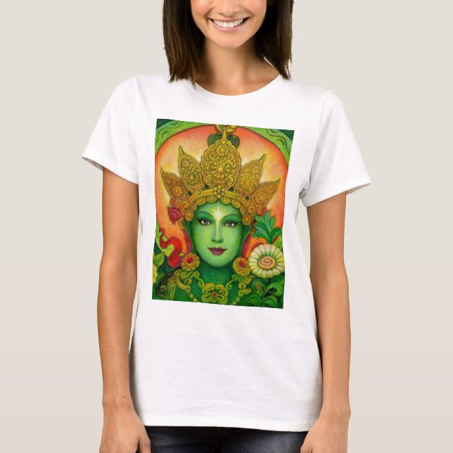 Goddess Green Tara's Face T-Shirt (Front)