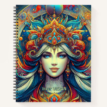 Goddess Head flowing turquoise Hair April - 