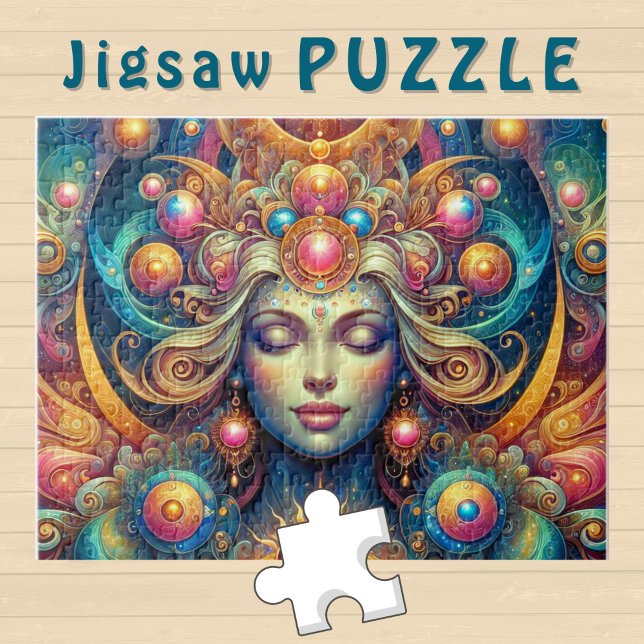Goddess Head sunny Hair closed Eyes July -  Jigsaw Puzzle (Creator Uploaded)