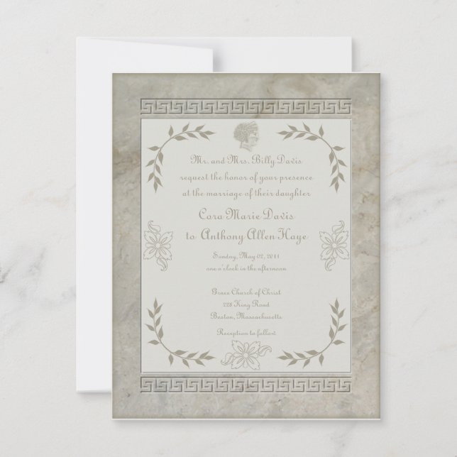 Goddess Juno Latin Phrase Together Through Life Invitation (Front)