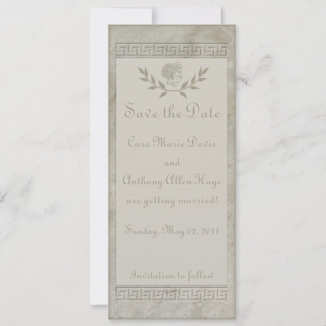 Goddess Juno Roman Motif Save The Date Invitation (Front)
