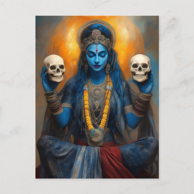 Goddess Kali Ma in Meditation Modern Fantasy Postcard (Front)