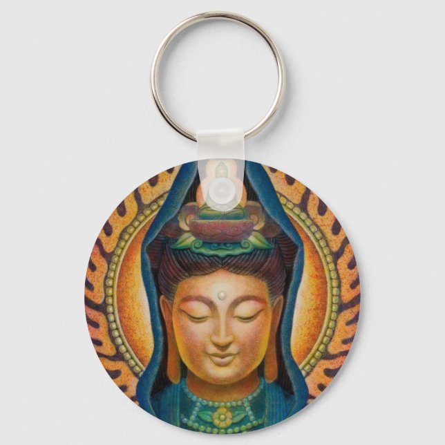 Goddess Kuan Yin's Flame Keychain (Front)