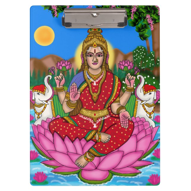 Goddess Lakshmi Stationery Clipboard (Front)