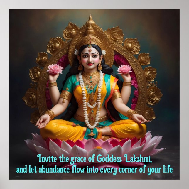 Goddess Lakshmi: Symbol of Prosperity & Abundance Poster (Front)