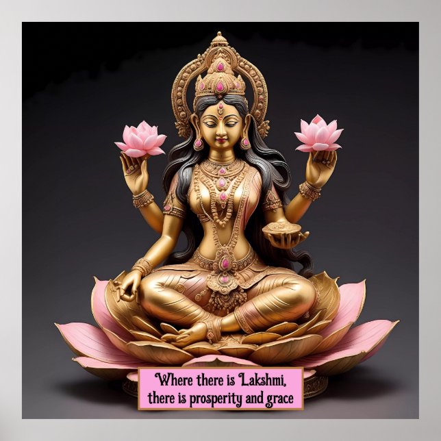 Goddess Lakshmi: Symbol of Prosperity & Abundance Poster (Front)