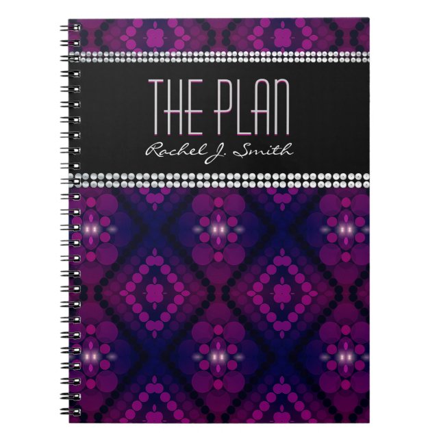 Goddess Lights Purple Pattern Custom Notebook (Front)