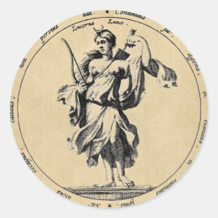 Goddess Luna Moon Classic Round Sticker