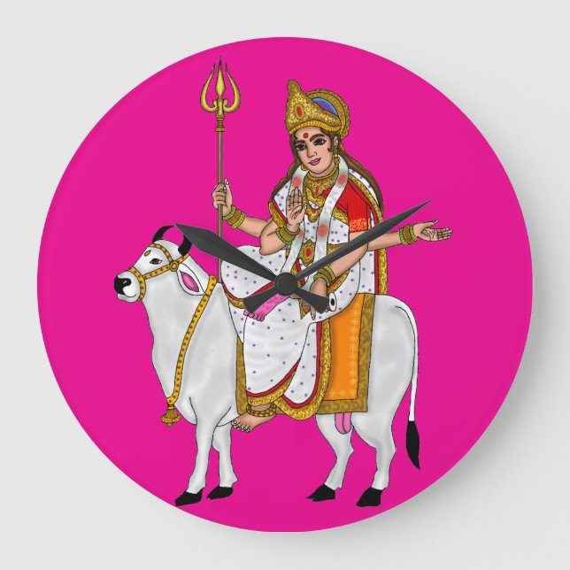 Goddess Mahagauri Wall Clock (Front)
