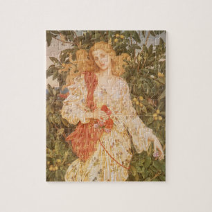 Goddess of Blossoms and Flowers, Flora by Morgan Jigsaw Puzzle
