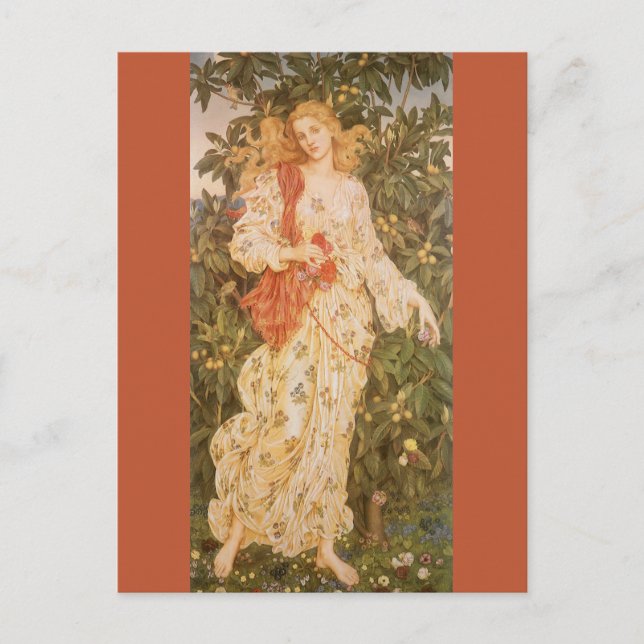 Goddess of Blossoms and Flowers, Flora by Morgan Postcard (Front)